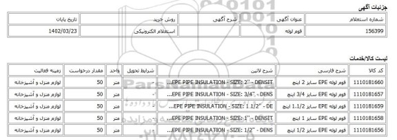 استعلام الکترونیکی، فوم لوله