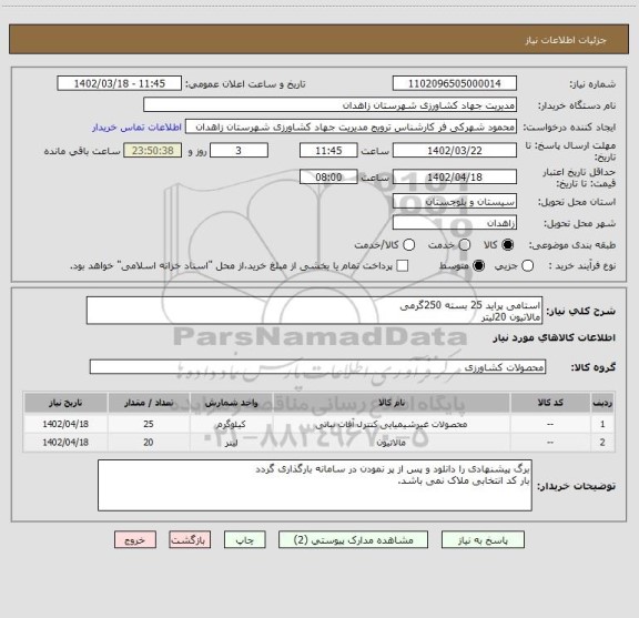 استعلام استامی پراید 25 بسته 250گرمی
مالاتیون 20لیتر