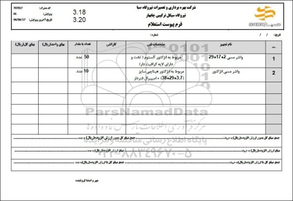 استعلام واشر مسی 2*17*29... 