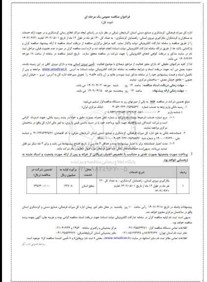 فراخوان مناقصه بکارگیری نیروی انسانی- راهنمایان گردشگری