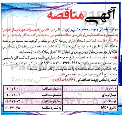 مناقصه درام بویلر ...