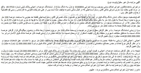 مزایده فروش ملک