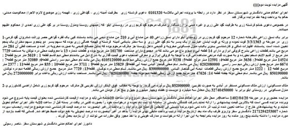 مزایده فروش ملک مسکونی مستقر در آبادی
