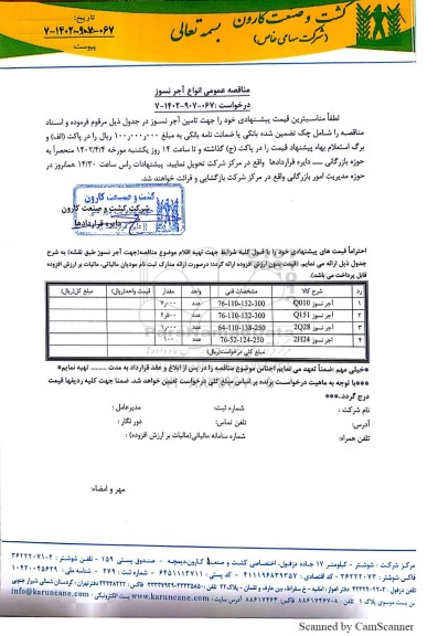 مناقصه انواع آجر نسوز