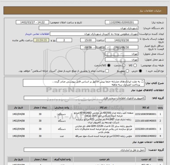 استعلام به علت ایرانکدهای مشابه حتما پیش فاکتور بر اساس فایل پیوستی صادر گردد .
پرداخت اعتباری سه ماهه
هماهنگی با آقای کیان ارثی الزامیست 09124029003