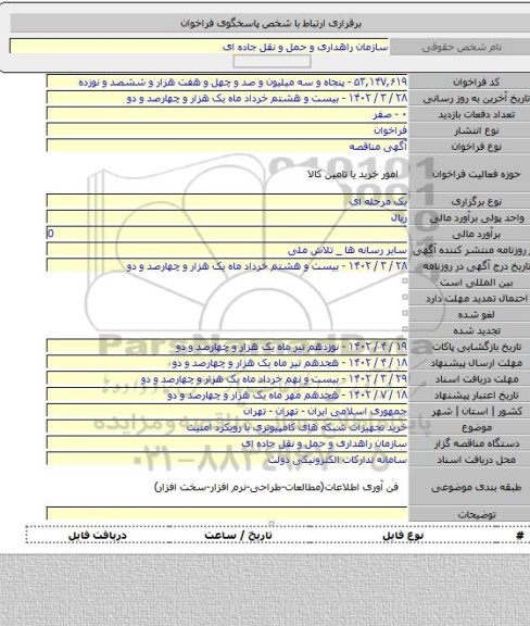 مناقصه, خرید تجهیزات شبکه های کامپیوتری با رویکرد امنیت