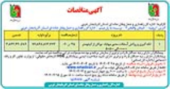 مناقصه لکه گیری و روکش آسفالت محور ...