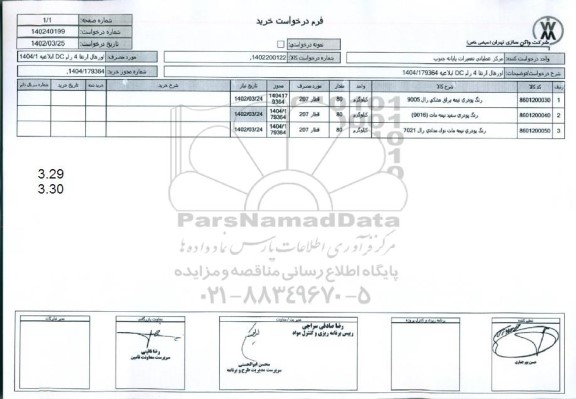 استعلام رنگ پودری نیمه براق مشکی