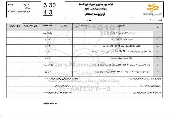 استعلام سرسیلندر کامل دیزل راه انداز دیترویت و ...