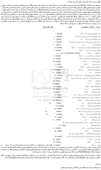 مزایده فروش فرش ماشینی12 متری قرمز رنگ 3 تخته و...