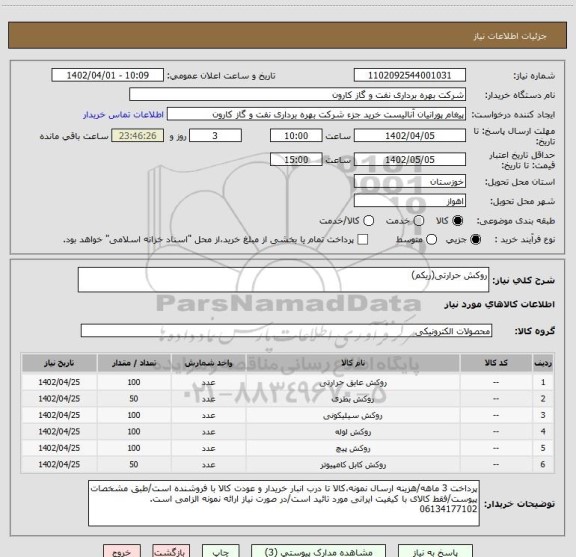 استعلام روکش حرارتی(ریکم)