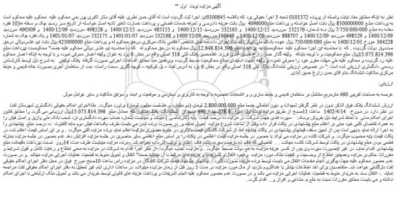 مزایده فروش ملک