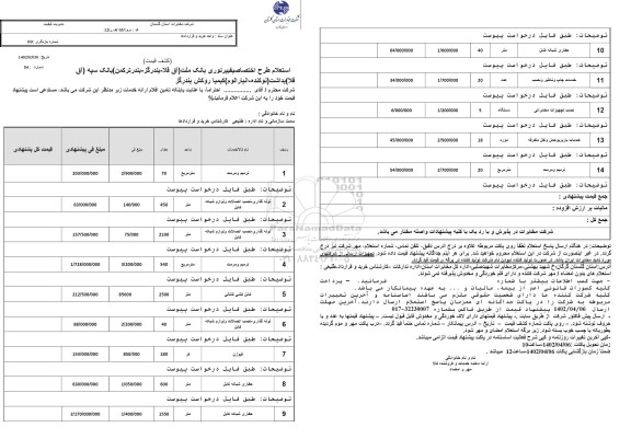استعلام طرح اختصاصی فیبر نوری بانک ملت...