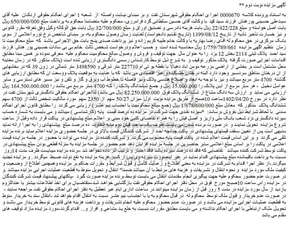 مزایده فروش ملک