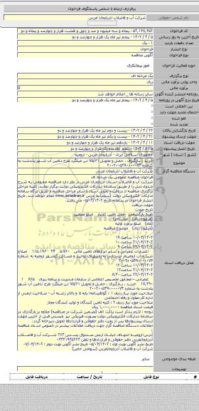 مناقصه, خرید ، بارگیری ، حمل و تحویل ۷۵/۶۱ تن میلگرد طرح تامین آب شهر پلدشت به شماره ۲۰۰۲۰۰۵۳۹۰۰۰۰۰۷۳