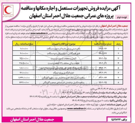مزایده و مناقصه تکمیل نازک کاری ساختمان چند منظوره گلپایگان و.... - نوبت دوم