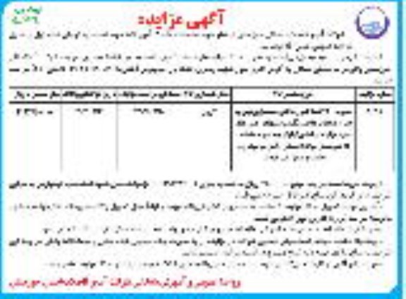 مزایده فروش حدود 2500 عدد کنتور خانگی مستعمل برنجی به همراه متعلقات داخلی