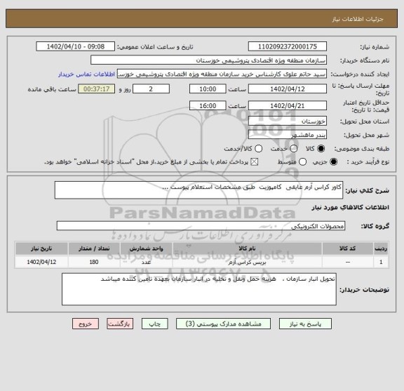 استعلام کاور کراس آرم عایقی  کامپوزیت  طبق مشخصات استعلام پیوست ...