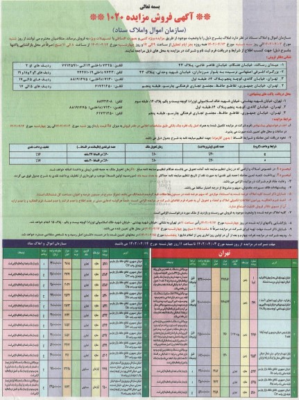 مزایده فروش املاک 