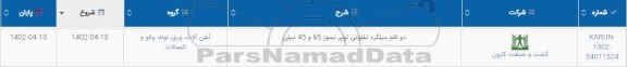 استعلام دو قلم میلگرد تفلونی توپر نسوز 65 و 45 میلی