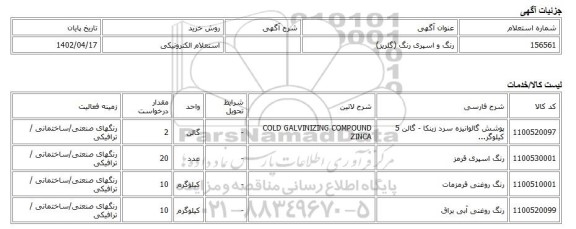 استعلام الکترونیکی، رنگ و اسپری رنگ (گلریز)
