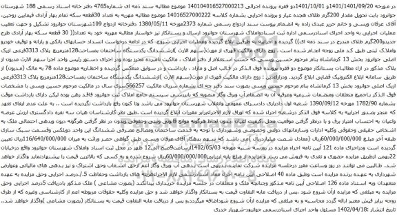 آگهی مزایده ششدانگ یکدستگاه ساختمان بمساحت128مترمربع پلاک 3313فرعی ازیک اصلی