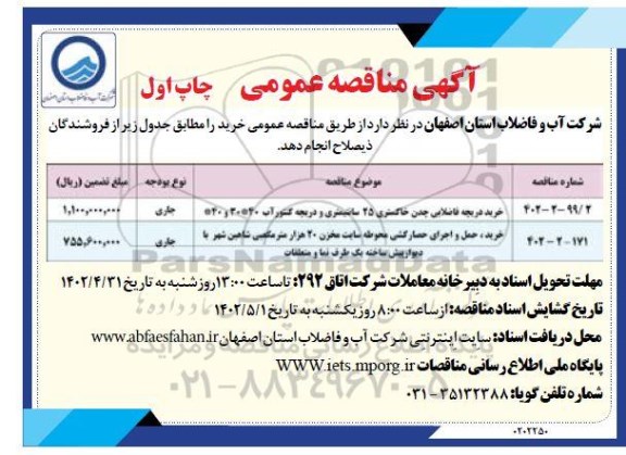 مناقصه خرید دریچه فاضلابی چدن خاکستری 25 سانتی متری و دریچه کنتور ...