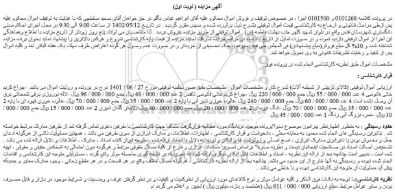 مزایده فروش چراغ کریم خانی فانوسی 4 عدد و...