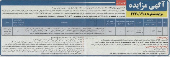 مزایده فروش ملک مازاد