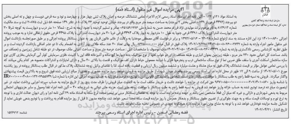 مزایده فروش ملک 300 مترمربع دو طبقه شامل زیرزمین و همکف قدمت 30 سال