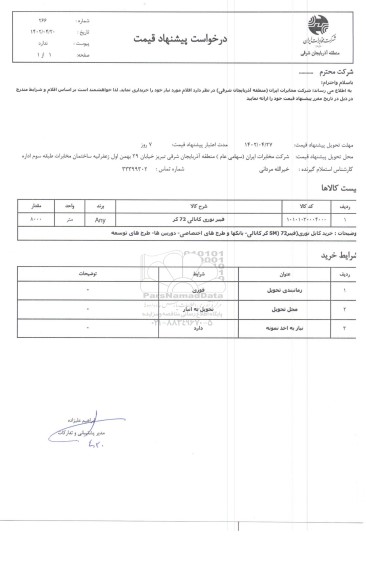 فیبر نوری کانالی 72 کر