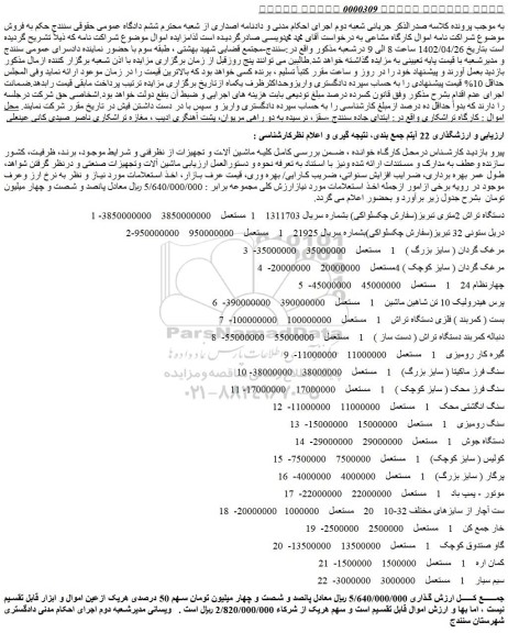 مزایده دستگاه تراش، دریل و....