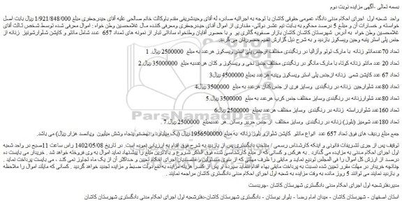 مزایده فروش تعداد 70عددمانتو زنانه  با مارک توتو وآزالیا در رنگبندی مختلف ازجنس پلی استر  و...