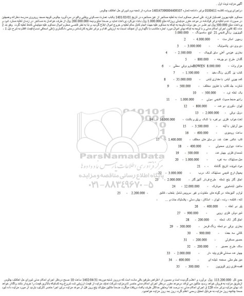مزایده فروش رسیور استار ست و...