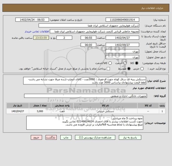 استعلام دستکش پنبه ای ساق کوتاه جهت فر-تعداد : 3000عدد - کالای انتخاب شده صرفا جهت تشابه می باشد-لطفا قیمت پیشنهادی براساس 3000 عدد باشد