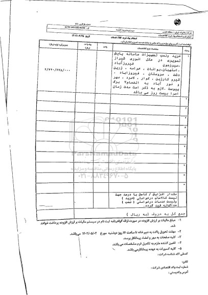 استعلام خرید و نصب تجهیزات سامانه پایش تصویری 