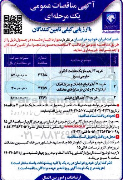 مناقصه خرید 3 آیتم ماژیک علامت گذاری خارجی نسوز...