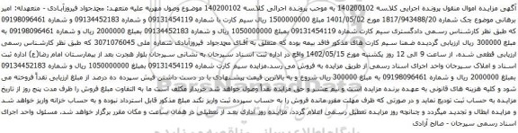 آگهی مزایده سیم کارت