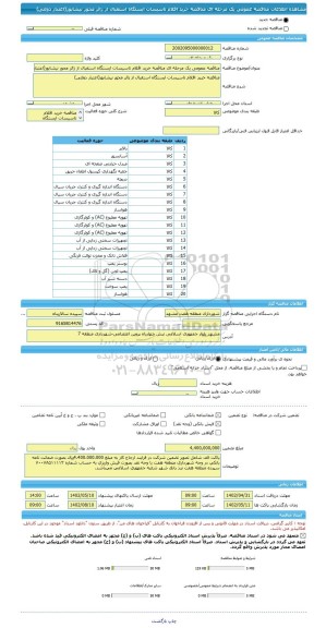 مناقصه، مناقصه عمومی یک مرحله ای مناقصه خرید اقلام تاسیسات ایستگاه استقبال از زائر محور نیشابور(اعتبار دولتی)