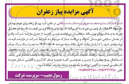 مزایده پیاز زعفران