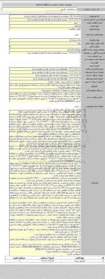 مناقصه, پروژه احداث فونداسیون دیزل مخزن ۵۸ و ساخت ساختمان ساندویچ پنل جهت دیزل ژنراتور های مخازن ۵۸ و ۲۲