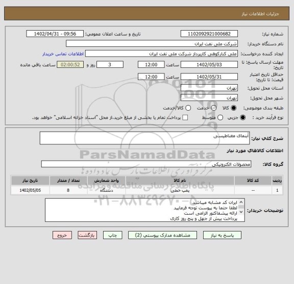 استعلام آبنمای مغناطیسی