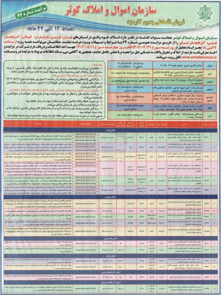 مزایده فروش املاک اقساطی بدون کارمزد