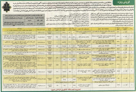 مزایده واگذاری املاک و اموال مازاد 