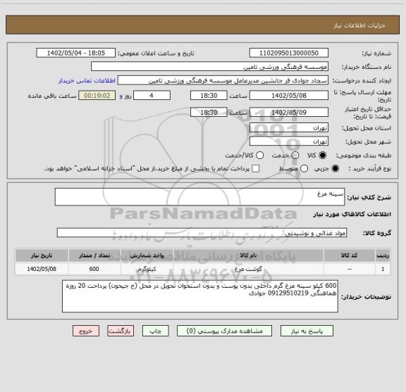 استعلام سینه مرغ