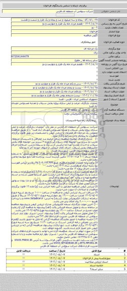 مناقصه, عملیات بازنگری، مرمت و ایمن سازی پروژه پخش سیلاب و تغذیه مصنوعی مهدی آباد فسا