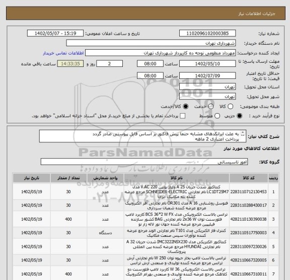 استعلام به علت ایرانکدهای مشابه حتما پیش فاکتور بر اساس فایل پیوستی صادر گردد
پرداخت اعتباری 2 ماهه
هماهنگی الزامیست :تقوی