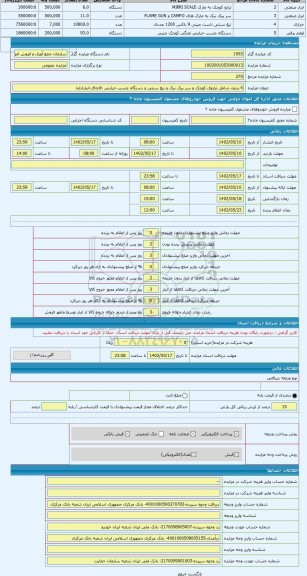 مزایده ، 4 ردیف شامل ترازوی کوچک و سر بیک نیک و تیغ سنتی و دستگاه چسب حرارتی -قاچاق-انباراداره