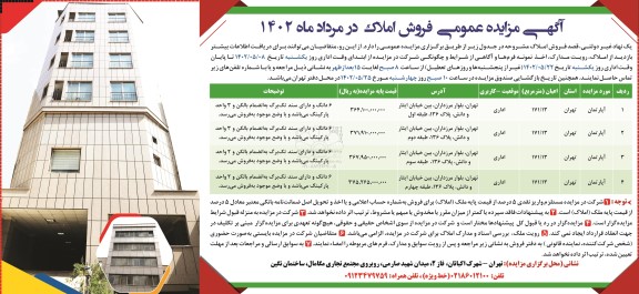  مزایده عمومی فروش املاک
