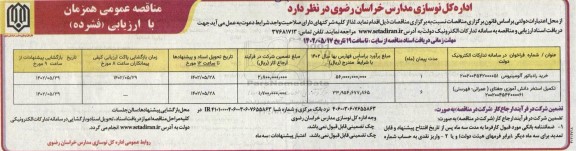 مناقصه خرید رادیاتور آلومینیومی..